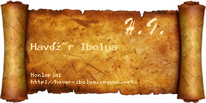 Havér Ibolya névjegykártya